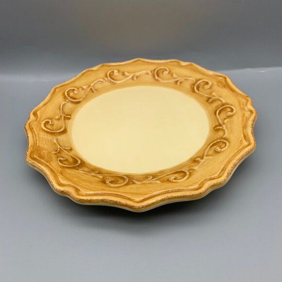 Set of 2  Pier1 Gemma Baroque Hand-painted Earthenware Salad Plates 9" - Picture 7 of 8